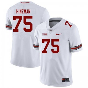 Men's Carson Hinzman White Ohio State Buckeyes #75 Football Embroidery Jersey 471949-270