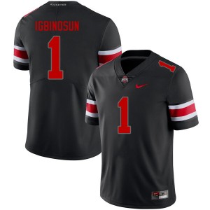 Men Davison Igbinosun Blackout Ohio State Buckeyes #1 Football Official Jersey 176991-473