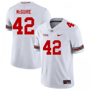 Mens Joe McGuire White Ohio State Buckeyes #42 Football Stitched Jersey 306974-590