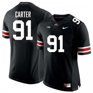 Mens Jarquez Carter Black Ohio State Buckeyes #91 Football 2025-26 Jersey 567874-203