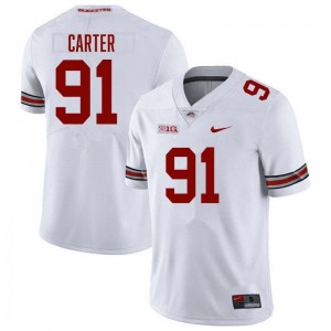 Mens Jarquez Carter White Ohio State Buckeyes #91 Football Limited Jersey 761877-432