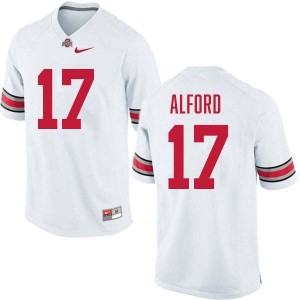Men Tarvos Alford White Ohio State Buckeyes #17 Football Replica Jersey 776027-172