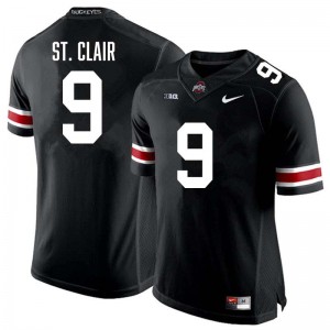 Men's Tavien St. Clair Black Ohio State Buckeyes #9 Football Replica Jersey 637134-110