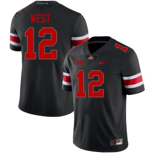 Men's Bryce West Blackout Ohio State Buckeyes #12 Football NCAA Jersey 975897-800