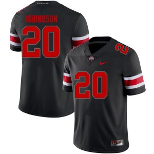 Mens Davison Igbinosun Blackout Ohio State Buckeyes #20 Football Stitched Jersey 603246-255