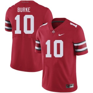 Men's Denzel Burke Red Ohio State Buckeyes #10 Football Player Jersey 452356-154