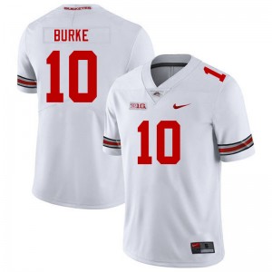 Men Denzel Burke White Ohio State Buckeyes #10 Football Player Jersey 985539-939