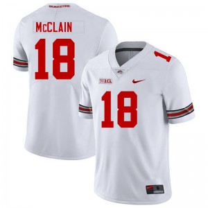Men Jaylen McClain White Ohio State Buckeyes #18 Football Embroidery Jersey 688989-188