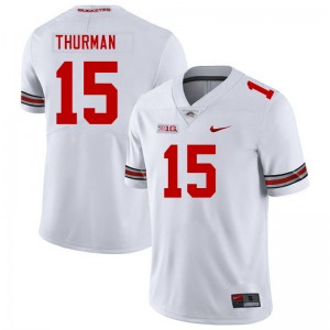 Mens Jelani Thurman White Ohio State Buckeyes #15 Football University Jersey 496250-923