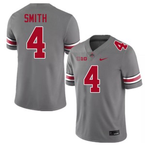 Mens Jeremiah Smith Grey Ohio State Buckeyes #4 Football Alumni Jersey 553917-666
