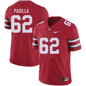 Mens Joshua Padilla Red Ohio State Buckeyes #62 Football Official Jersey 220189-440