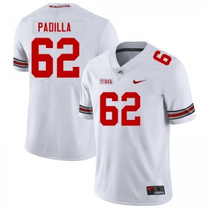 Men's Joshua Padilla White Ohio State Buckeyes #62 Football Official Jersey 607418-234