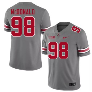 Men Kayden McDonald Grey Ohio State Buckeyes #98 Football NCAA Jersey 393216-946