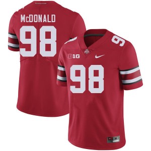 Men Kayden McDonald Red Ohio State Buckeyes #98 Football Replica Jersey 774401-996