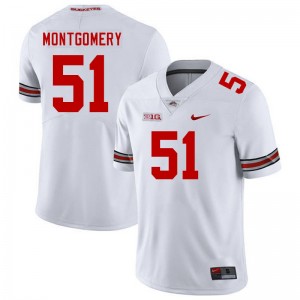 Men's Luke Montgomery White Ohio State Buckeyes #51 Football 2025-26 Jersey 273205-953