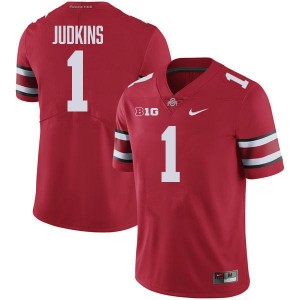 Mens Quinshon Judkins Red Ohio State Buckeyes #1 Football Embroidery Jersey 182230-857