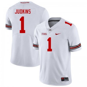 Mens Quinshon Judkins White Ohio State Buckeyes #1 Football Alumni Jersey 727364-544