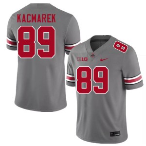 Men's Will Kacmarek Grey Ohio State Buckeyes #89 Football Embroidery Jersey 406123-126