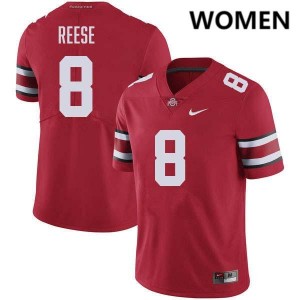 Women Arvell Reese Red Ohio State Buckeyes #8 Football 2025 Jersey 416536-580