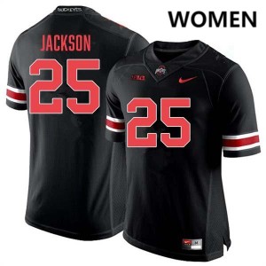 Women's Bo Jackson Blackout Ohio State Buckeyes #25 Football Stitched Jersey 333542-365
