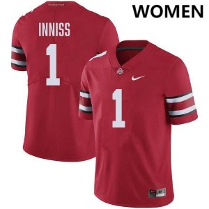 Women's Brandon Inniss Red Ohio State Buckeyes #1 Football Limited Jersey 223179-919