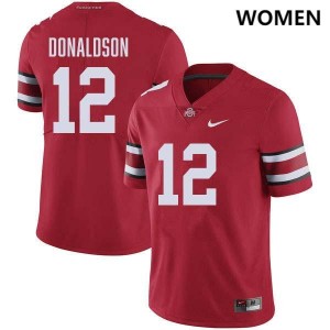 Womens CJ Donaldson Red Ohio State Buckeyes #12 Football 2025-26 Jersey 460887-307