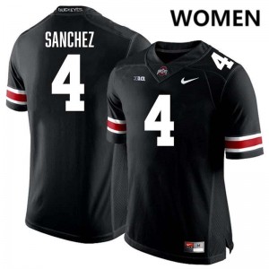 Women Devin Sanchez Black Ohio State Buckeyes #4 Football University Jersey 411780-527
