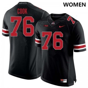 Women's Jake Cook Blackout Ohio State Buckeyes #76 Football High School Jersey 787853-693