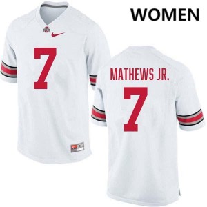 Women's Jermaine Mathews Jr. White Ohio State Buckeyes #7 Football Limited Jersey 263823-893