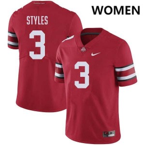 Women Lorenzo Styles Jr. Red Ohio State Buckeyes #3 Football Alumni Jersey 399285-279