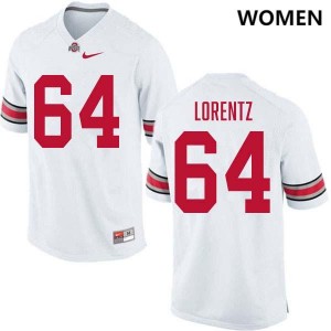 Women's Simon Lorentz White Ohio State Buckeyes #64 Football Official Jersey 518643-829
