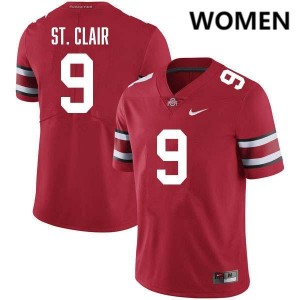 Women's Tavien St. Clair Red Ohio State Buckeyes #9 Football Alumni Jersey 117204-171