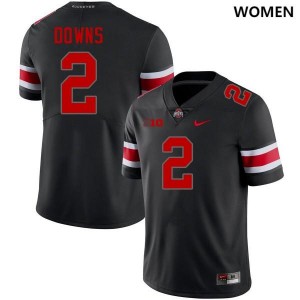 Womens Caleb Downs Blackout Ohio State Buckeyes #2 Football Alumni Jersey 471011-476
