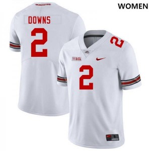 Womens Caleb Downs White Ohio State Buckeyes #2 Football Player Jersey 512099-229