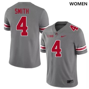 Women Jeremiah Smith Grey Ohio State Buckeyes #4 Football University Jersey 679888-450