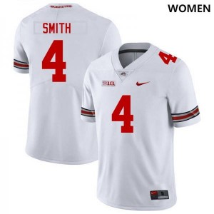 Women Jeremiah Smith White Ohio State Buckeyes #4 Football Player Jersey 937502-381