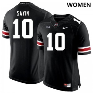 Women Julian Sayin Black Ohio State Buckeyes #10 Football Stitched Jersey 888909-841