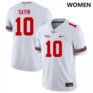 Women Julian Sayin White Ohio State Buckeyes #10 Football University Jersey 100295-734