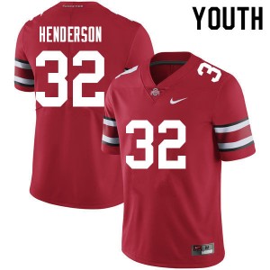 Youth TreVeyon Henderson Red Ohio State Buckeyes #32 Football 2025 Jersey 825523-946
