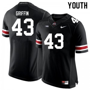 Youth Diante Griffin Black Ohio State Buckeyes #43 Football Replica Jersey 859442-655