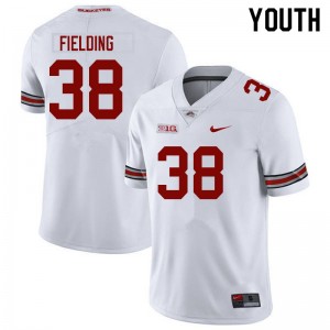 Youth Jayden Fielding White Ohio State Buckeyes #38 Football Player Jersey 207127-732