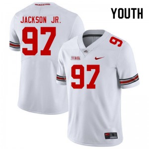 Youth Kenyatta Jackson Jr. White Ohio State Buckeyes #97 Football University Jersey 693897-152