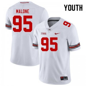 Youth Tywone Malone White Ohio State Buckeyes #95 Football Player Jersey 691956-970