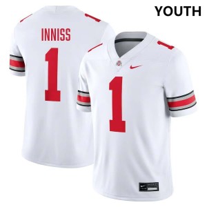 Youth Brandon Inniss White Ohio State Buckeyes #1 Football 2025 Jersey 357401-279