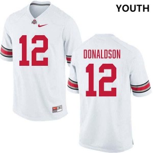Youth CJ Donaldson White Ohio State Buckeyes #12 Football Game Jersey 379852-412