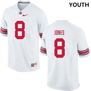 Youth De'Zie Jones White Ohio State Buckeyes #8 Football Embroidery Jersey 462943-884