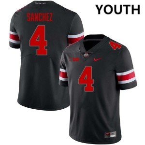 Youth Devin Sanchez Blackout Ohio State Buckeyes #4 Football Replica Jersey 593589-853