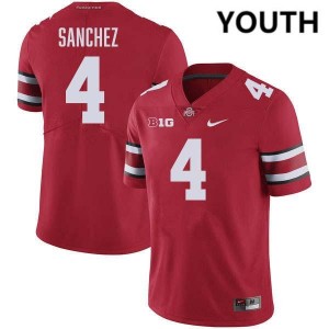 Youth Devin Sanchez Red Ohio State Buckeyes #4 Football Game Jersey 566827-502
