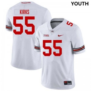 Youth Dominic Kirks White Ohio State Buckeyes #55 Football 2025-26 Jersey 408903-729