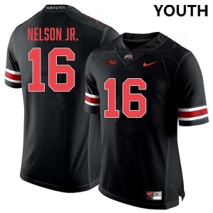 Youth Keenan Nelson Jr. Blackout Ohio State Buckeyes #16 Football Limited Jersey 251894-667